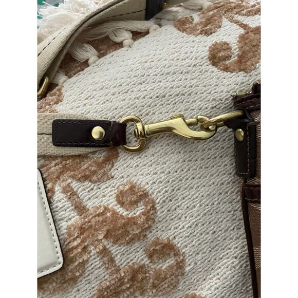 Coach Monogram Stripe Brown Crossbody Shoulder Bag Women's - Picture 4 of 11